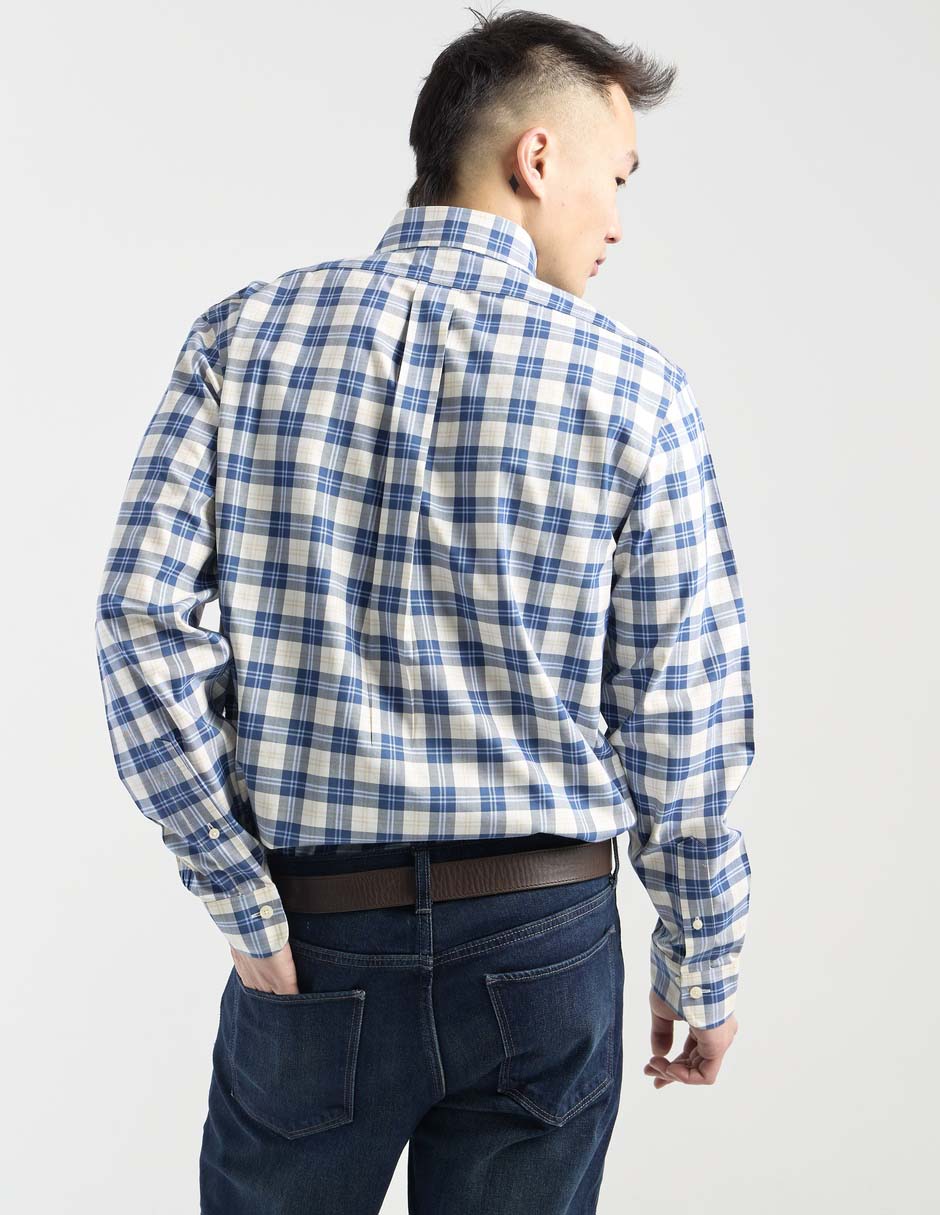Camisa casual de algodón manga larga para hombre 6