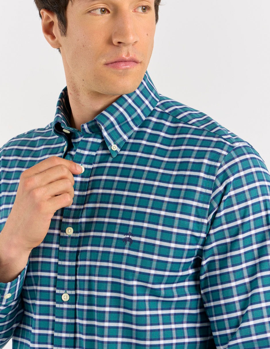 Camisa casual de algodón manga larga para hombre 4
