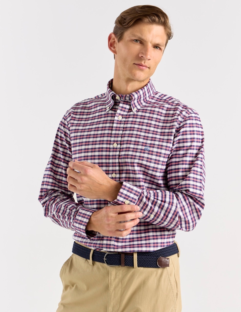 Camisa casual de algodón manga larga para hombre