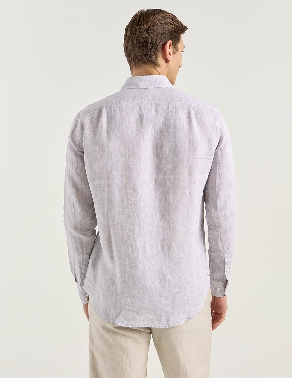 Camisa casual Scappino de lino manga larga para hombre