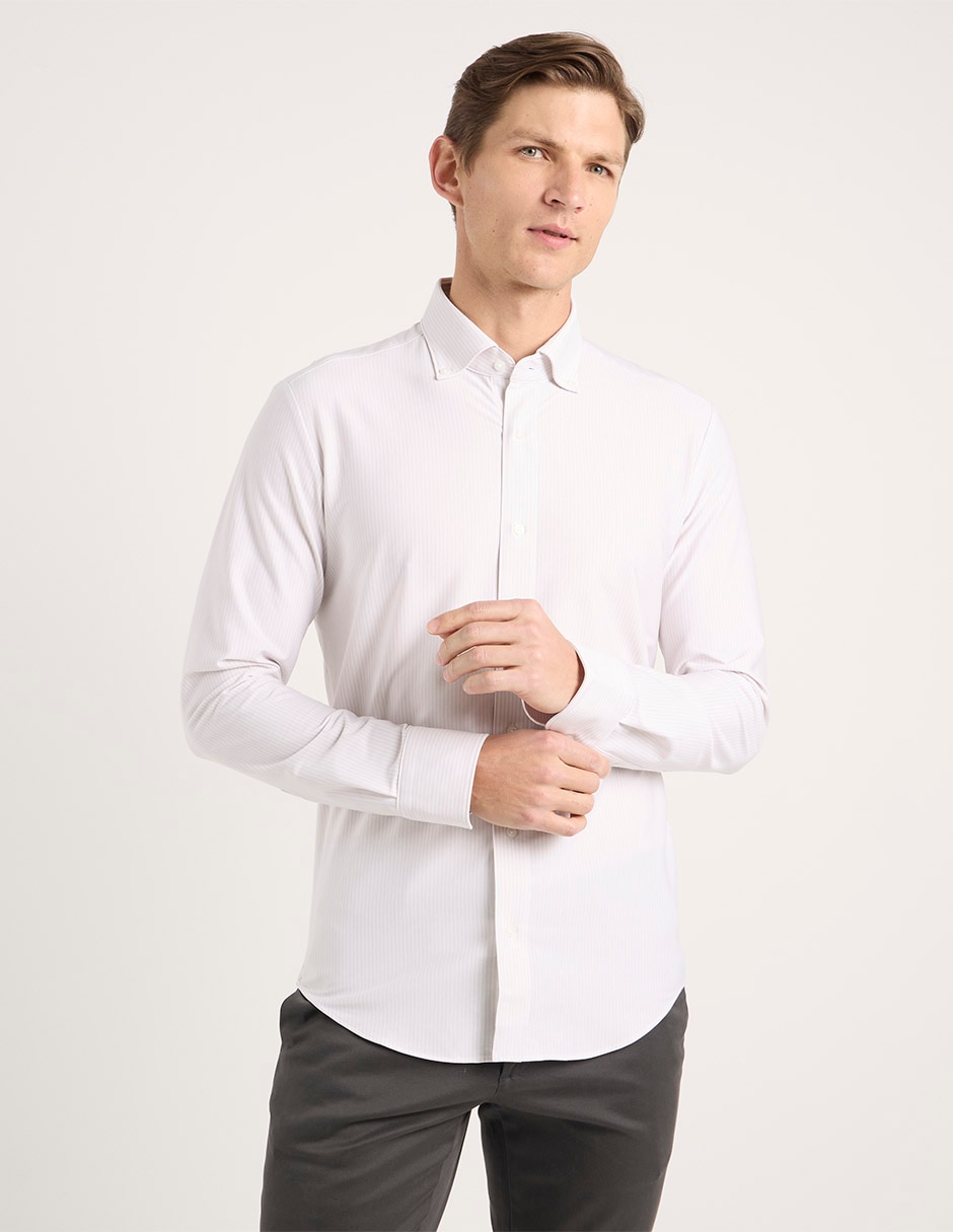 Camisa casual de algodón manga larga para hombre