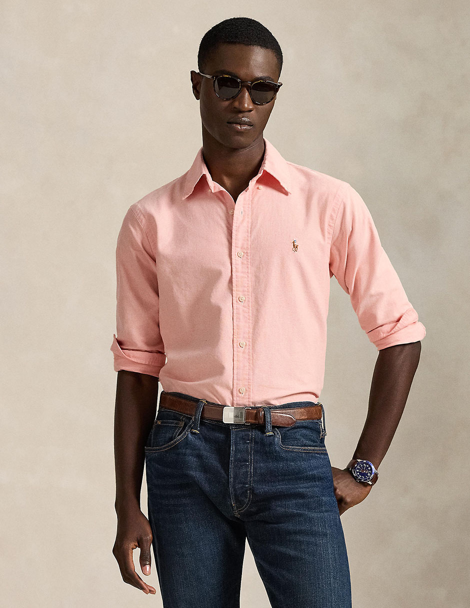 Camisa business casual de algodón manga larga para hombre