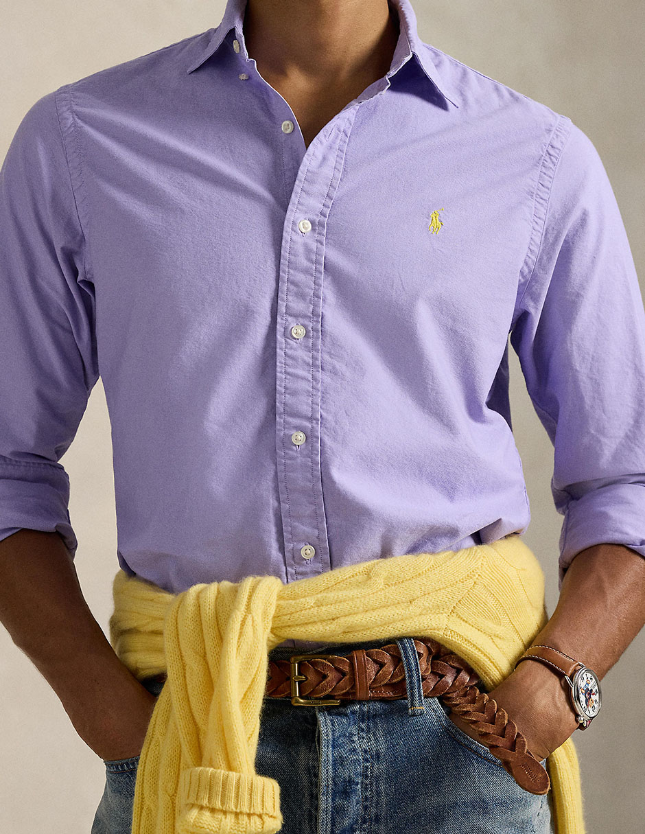 Camisa casual de algodón manga larga para hombre 4