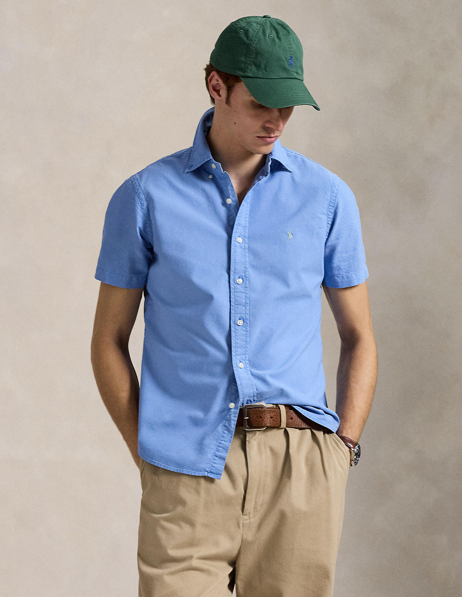 Camisa business casual de algodón manga corta para hombre Camisa business casual de algodón manga corta para hombre