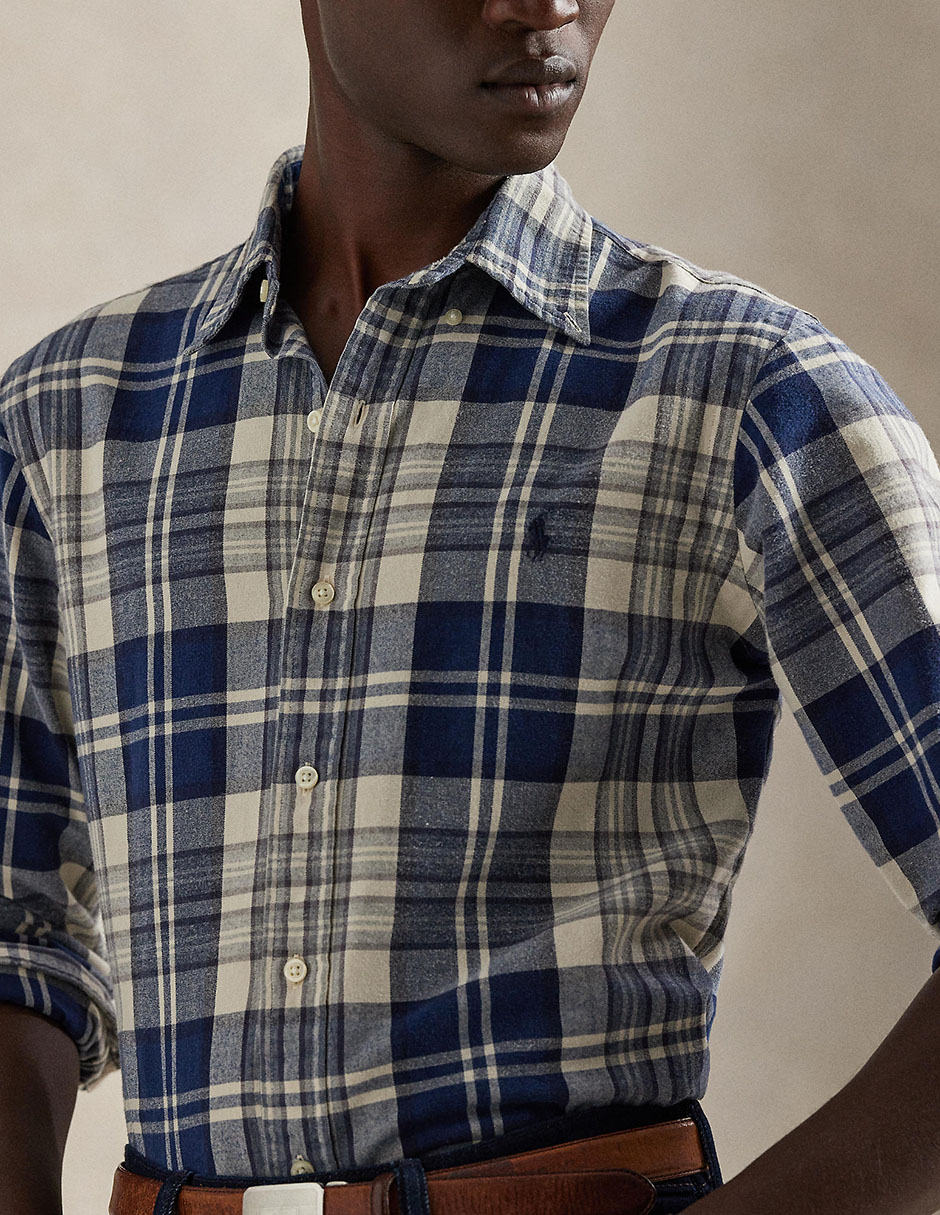Camisa casual Polo Ralph Lauren de algodón manga larga para hombre 5