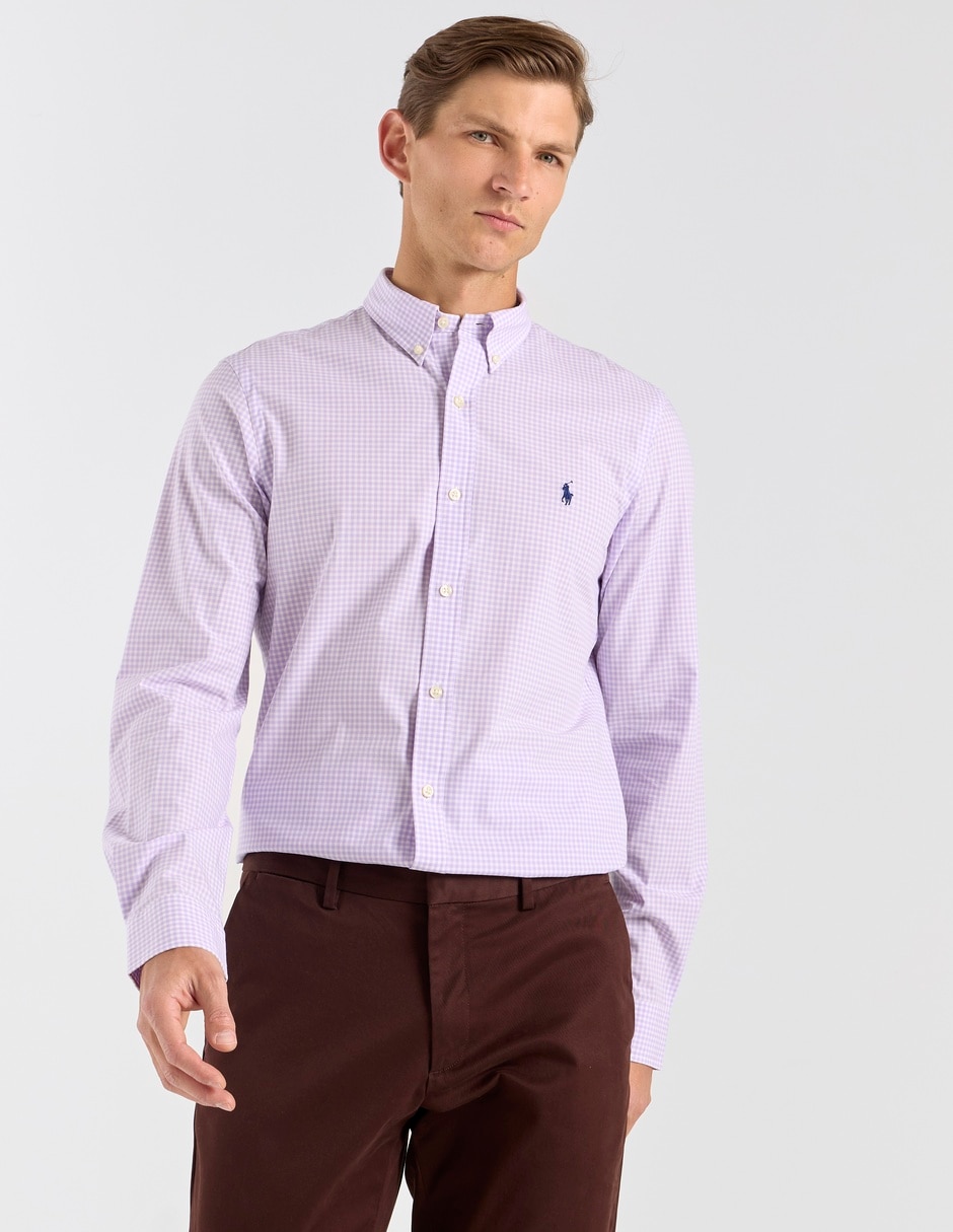 Camisa business casual de algodón manga larga para hombre