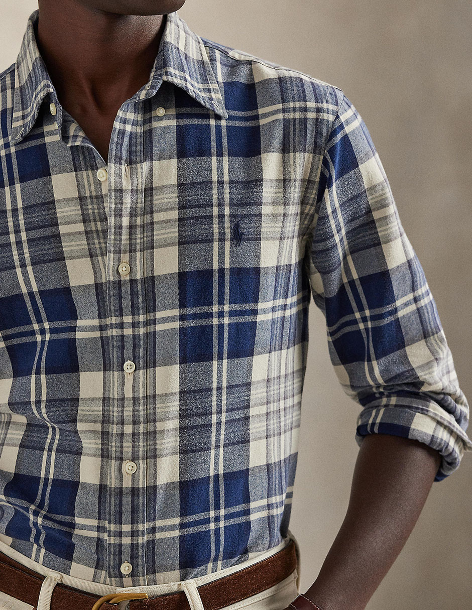 Camisa business casual de algodón manga larga para hombre 4