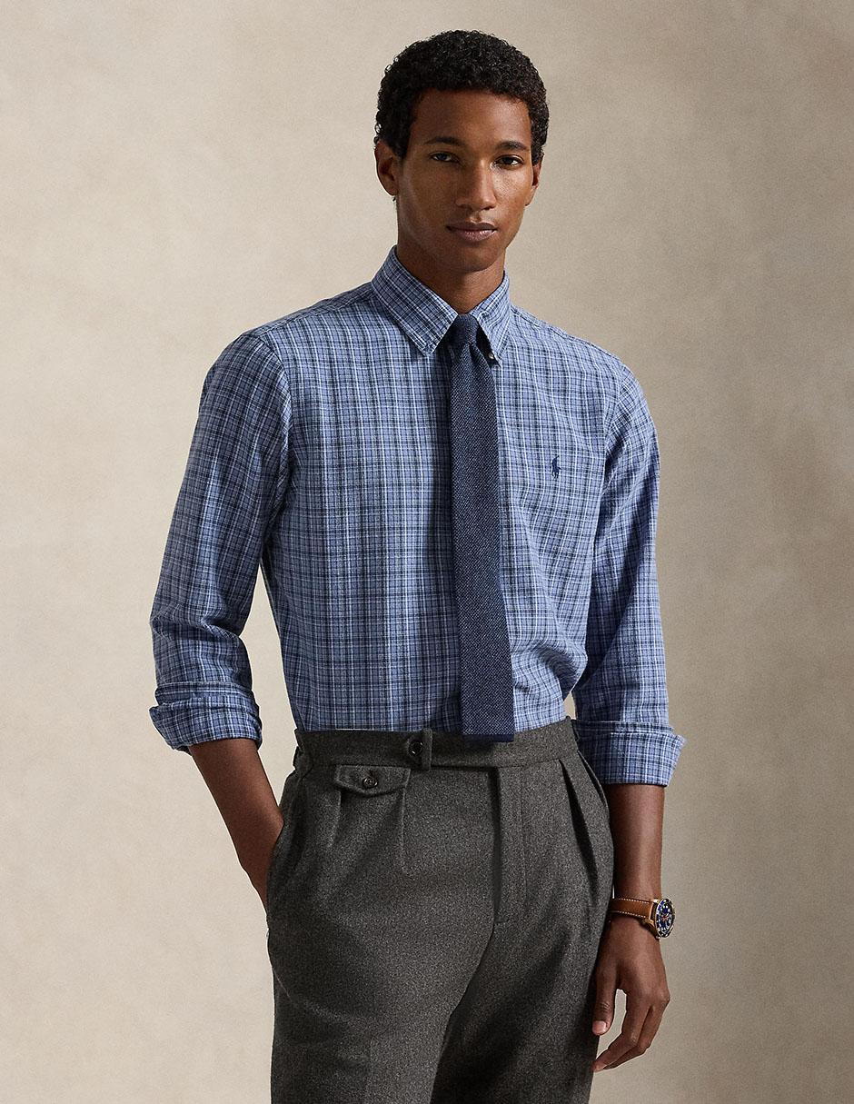 Camisa business casual de algodón manga larga para hombre Camisa business casual de algodón manga larga para hombre
