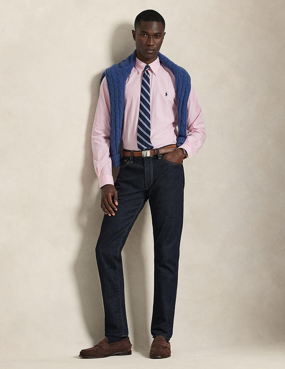 Camisa business casual de algodón manga larga para hombre 3