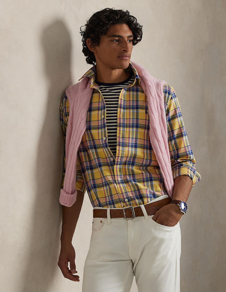 Camisa casual manga larga para hombre 4