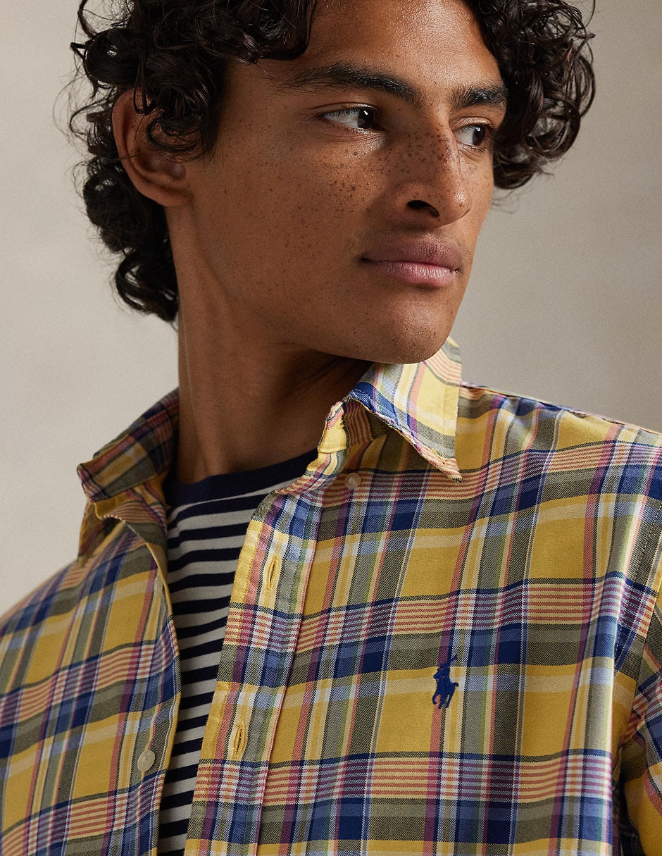 Camisa casual manga larga para hombre 5