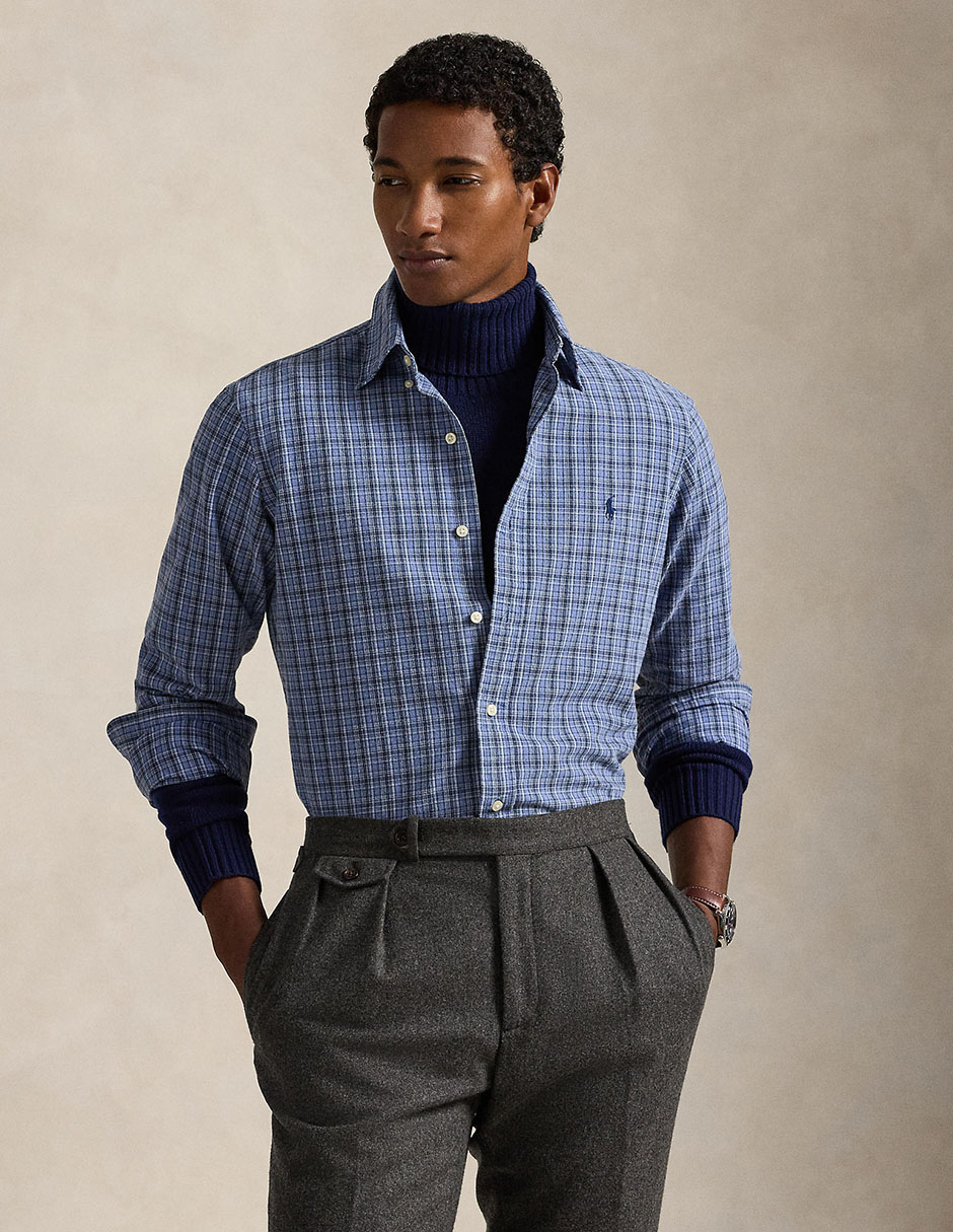 Camisa casual Polo Ralph Lauren de algodón manga larga para hombre