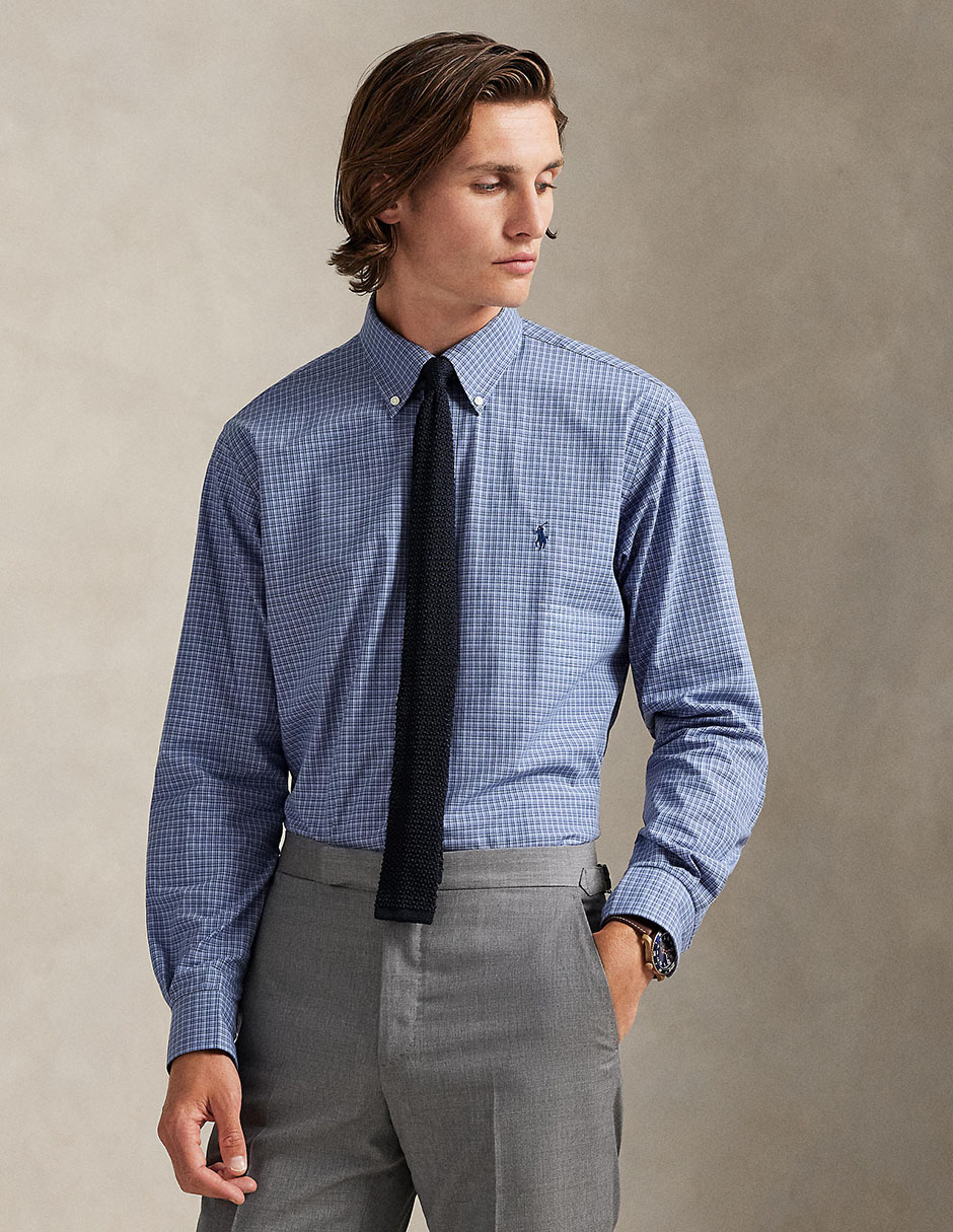 Camisa business casual de algodón manga larga para hombre Camisa business casual de algodón manga larga para hombre