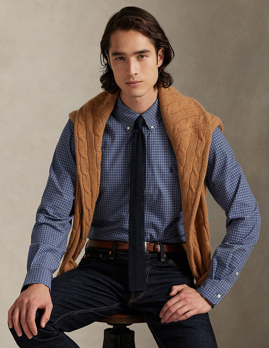 Camisa casual Polo Ralph Lauren de algodón manga larga para hombre 4
