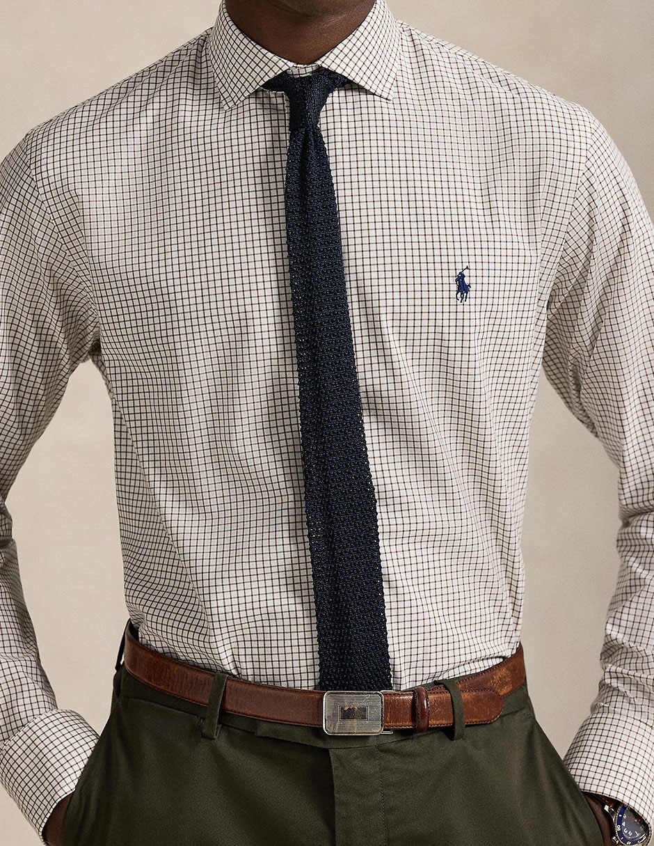 Camisa business casual de algodón manga larga para hombre 4