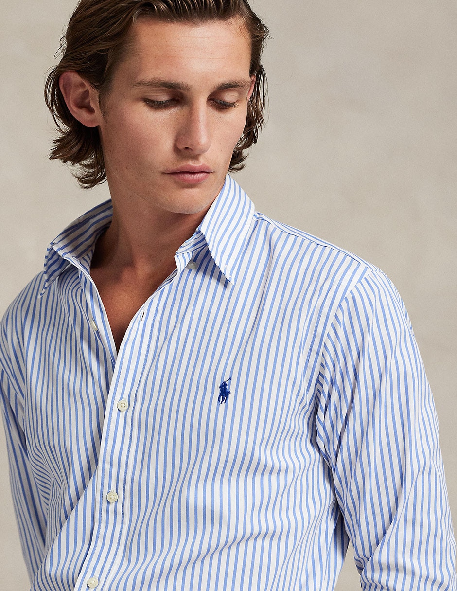 Camisa business casual de algodón manga larga para hombre 4