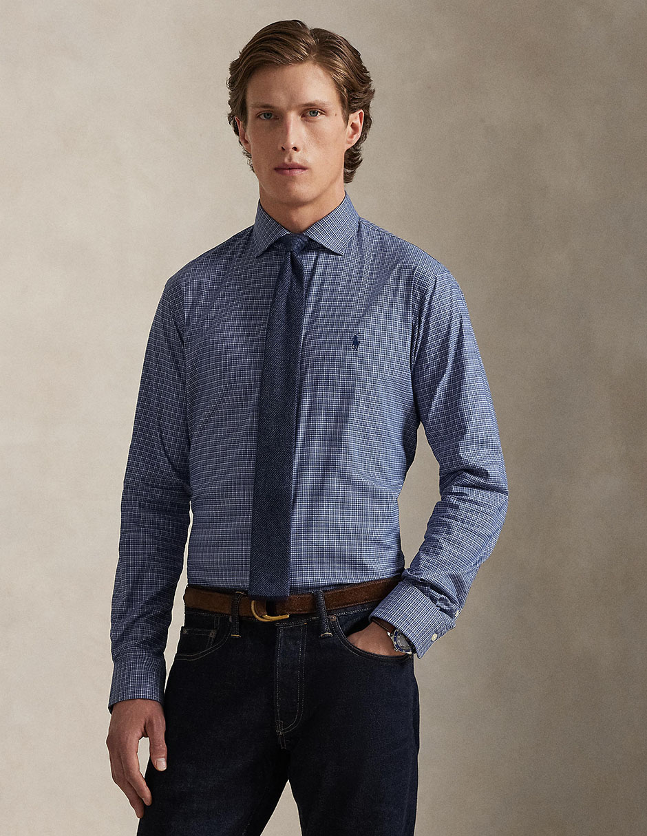 Camisa casual de algodón manga larga para hombre