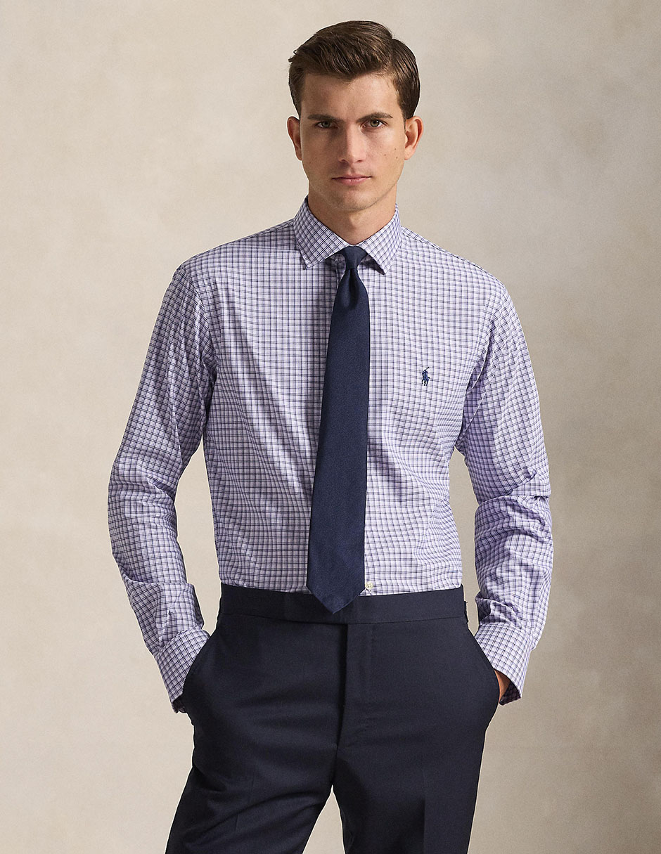 Camisa business casual de algodón manga larga para hombre