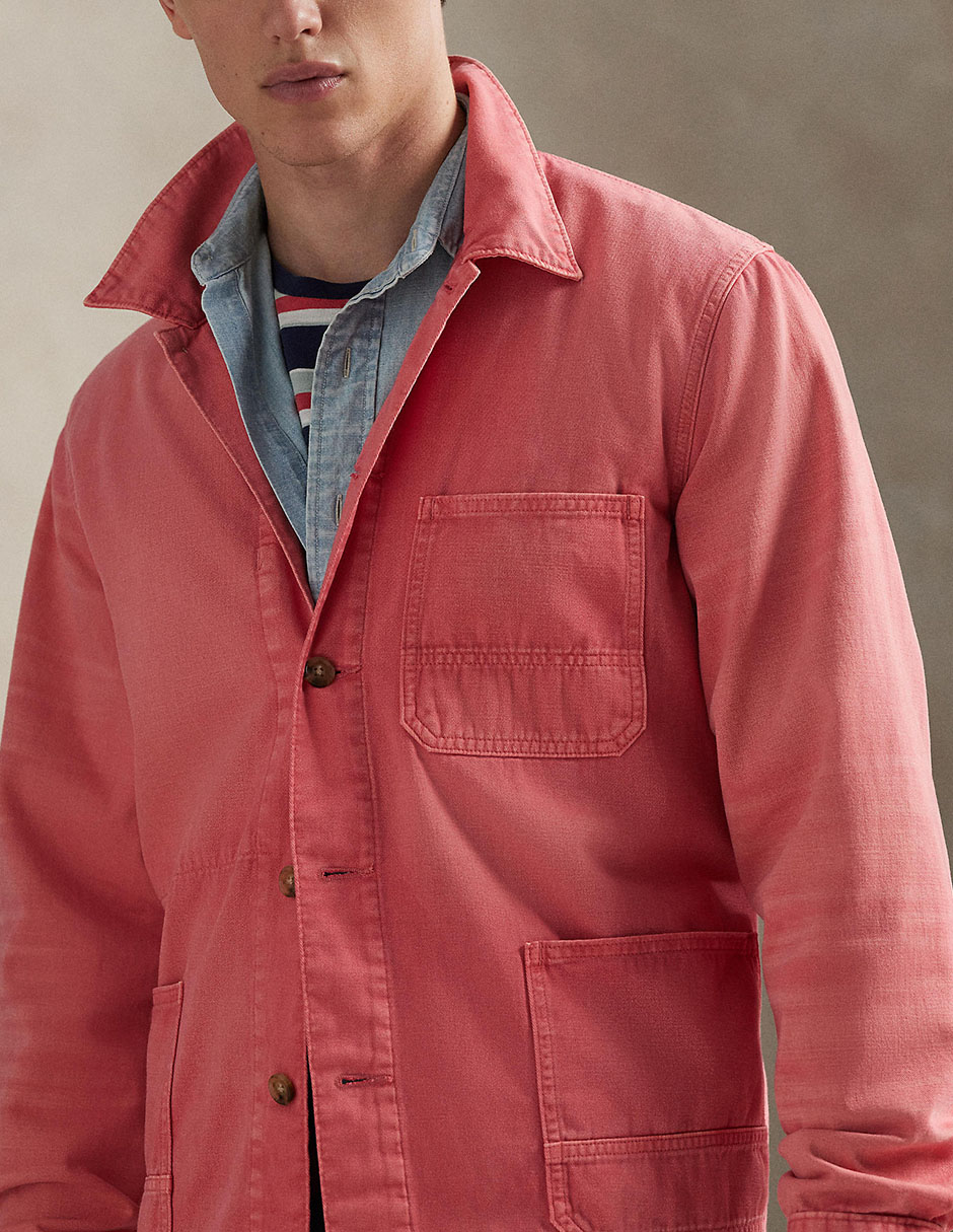 Sobrecamisa casual de algodón manga larga para hombre 4