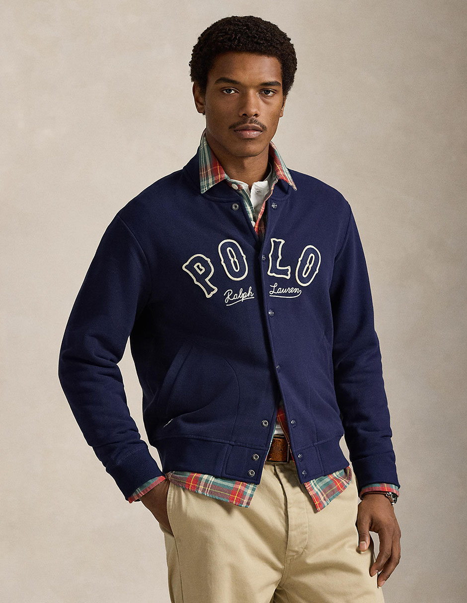 Chamarra beisbolera con bolsillos para hombre Chamarra beisbolera con bolsillos para hombre