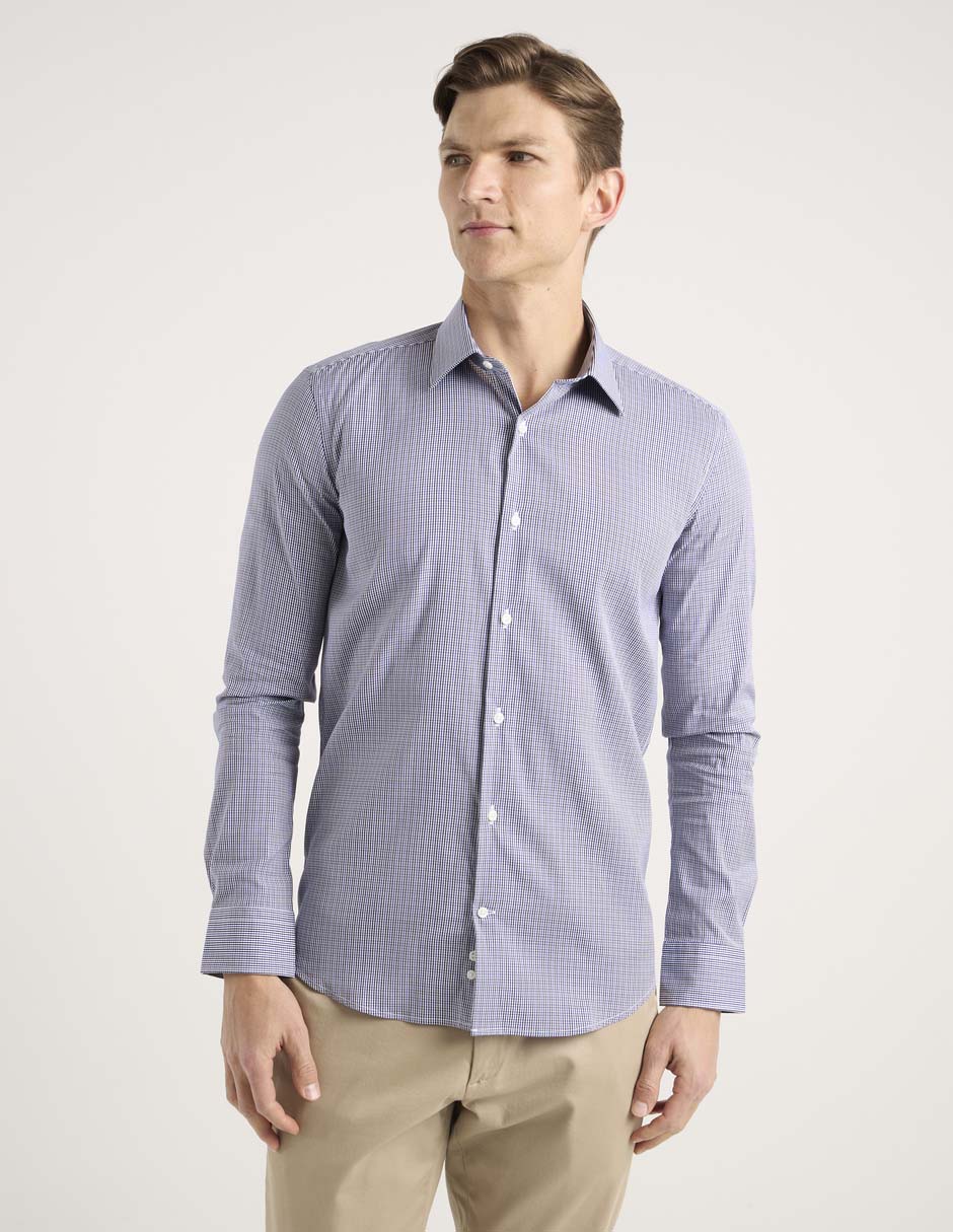 Camisa casual de algodón manga larga para hombre