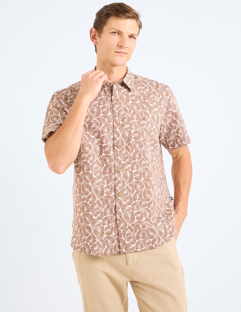 Camisa casual manga corta para hombre