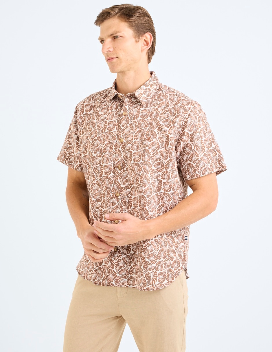 Camisa Nautica casual manga corta para hombre