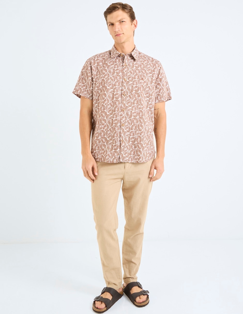 Camisa Nautica casual manga corta para hombre