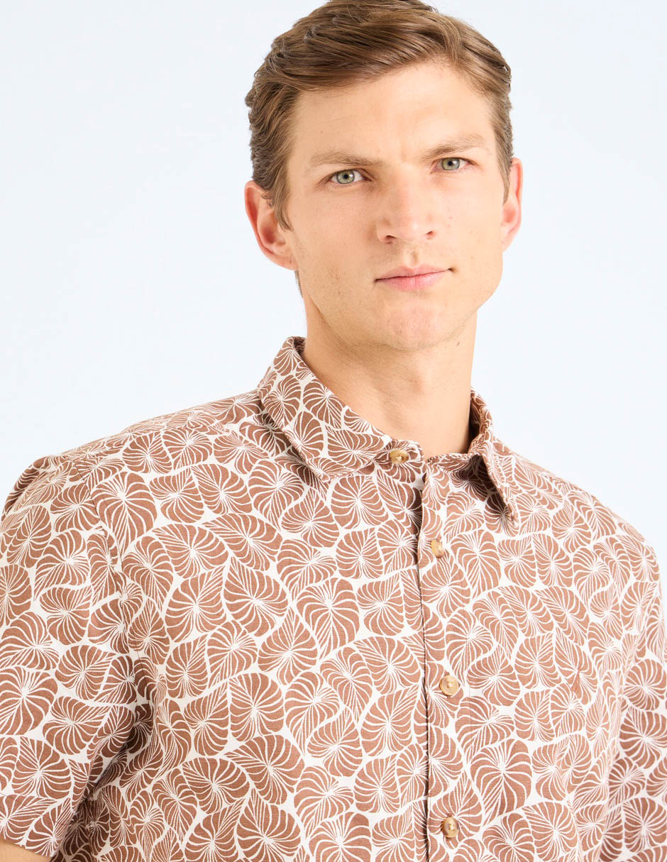 Camisa Nautica casual manga corta para hombre