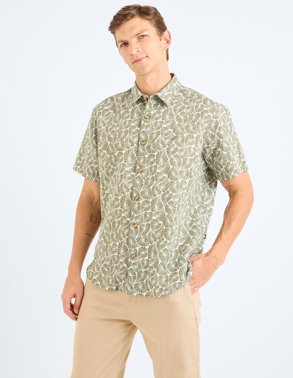 Camisa casual manga corta para hombre
