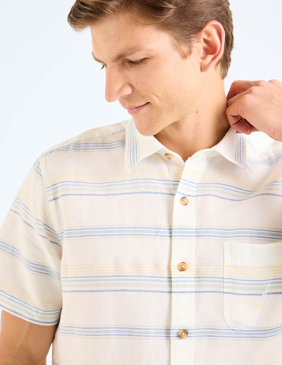 Camisa casual manga corta para hombre 4