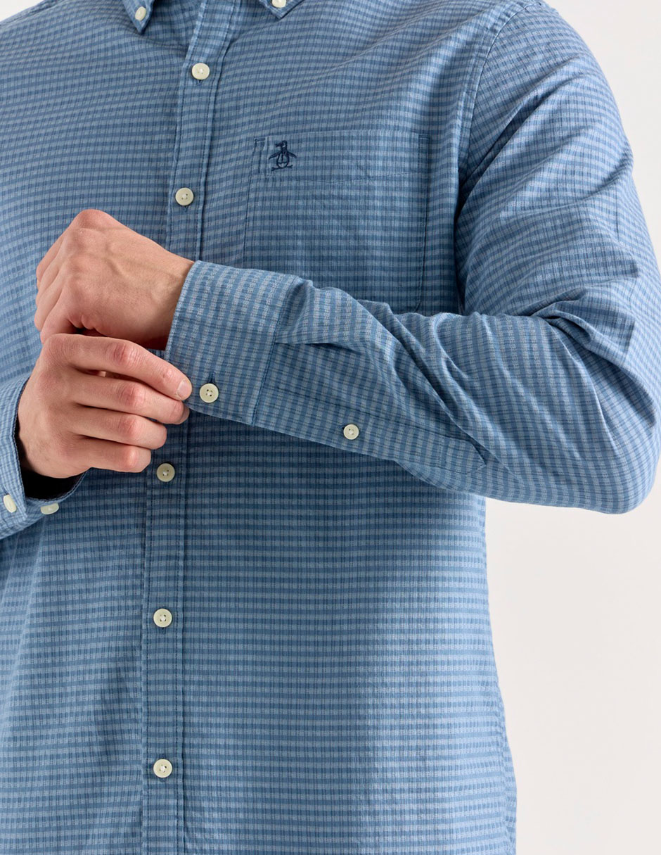 Camisa casual de algodón manga larga para hombre 5