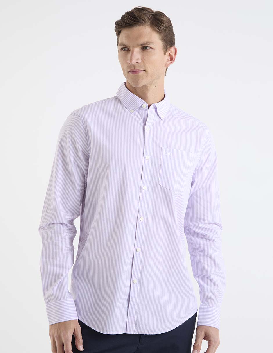 Camisa casual de algodón manga larga para hombre Camisa casual de algodón manga larga para hombre