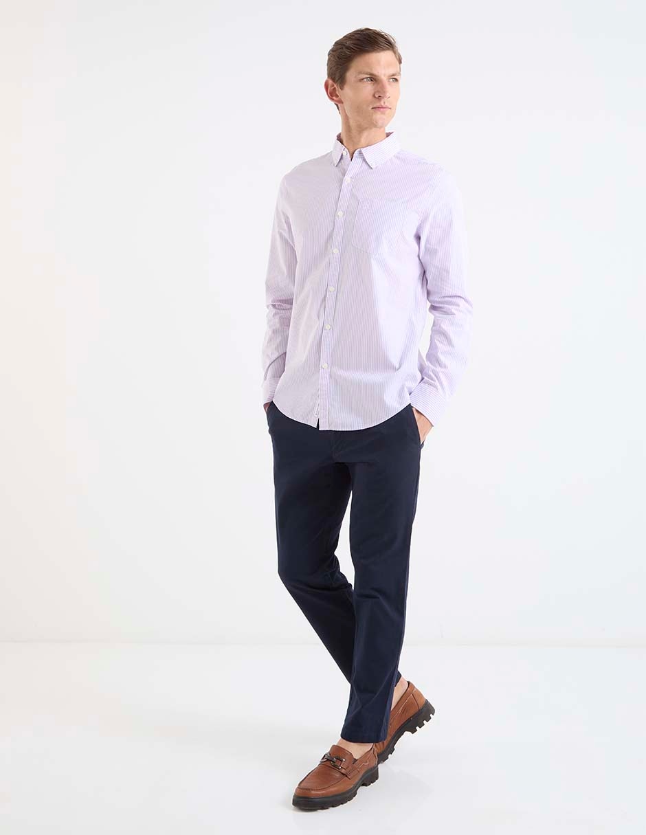 Camisa casual de algodón manga larga para hombre 3