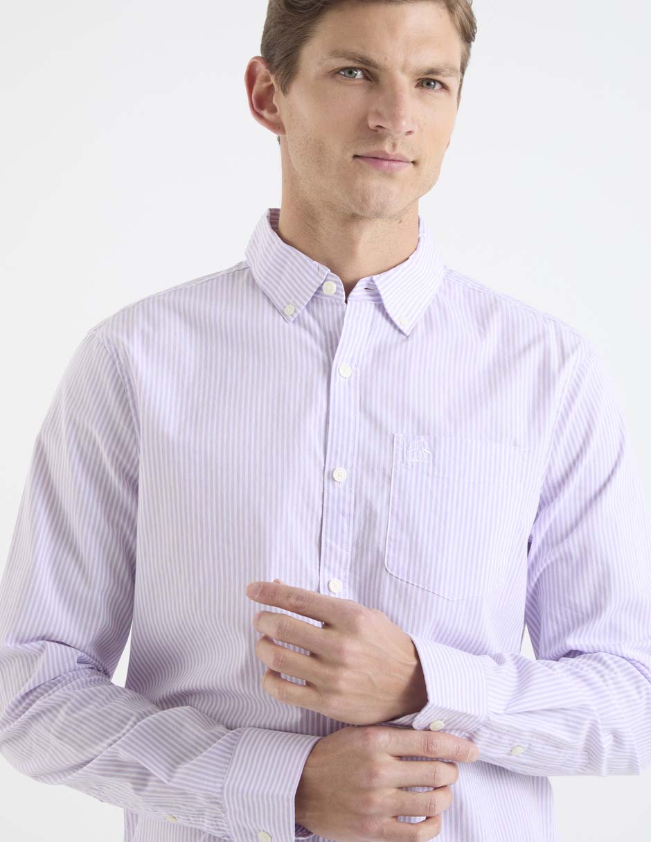 Camisa casual de algodón manga larga para hombre 4
