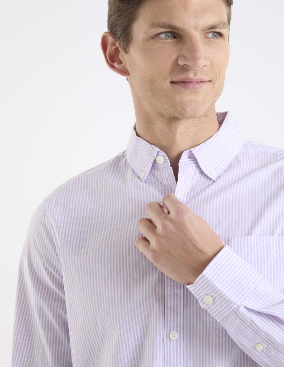 Camisa casual de algodón manga larga para hombre 5