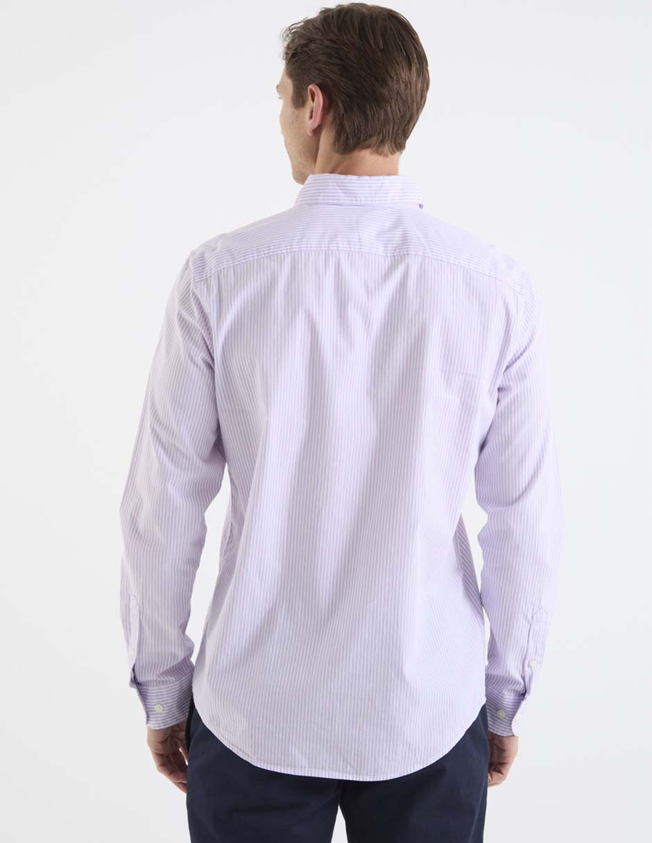 Camisa casual de algodón manga larga para hombre 6