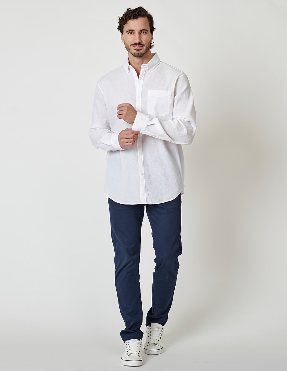 Camisa casual manga larga para hombre 4