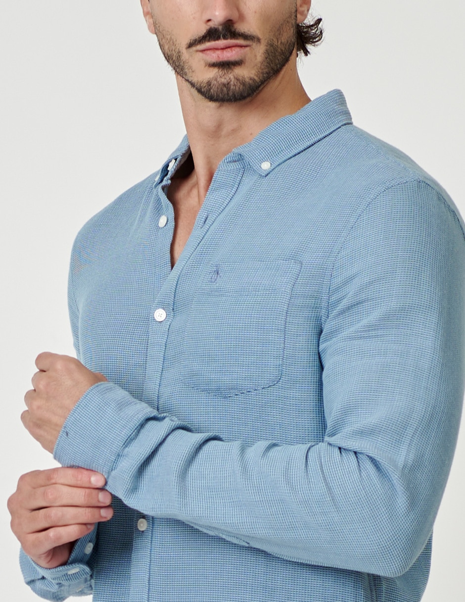 Camisa casual de algodón manga larga para hombre 2