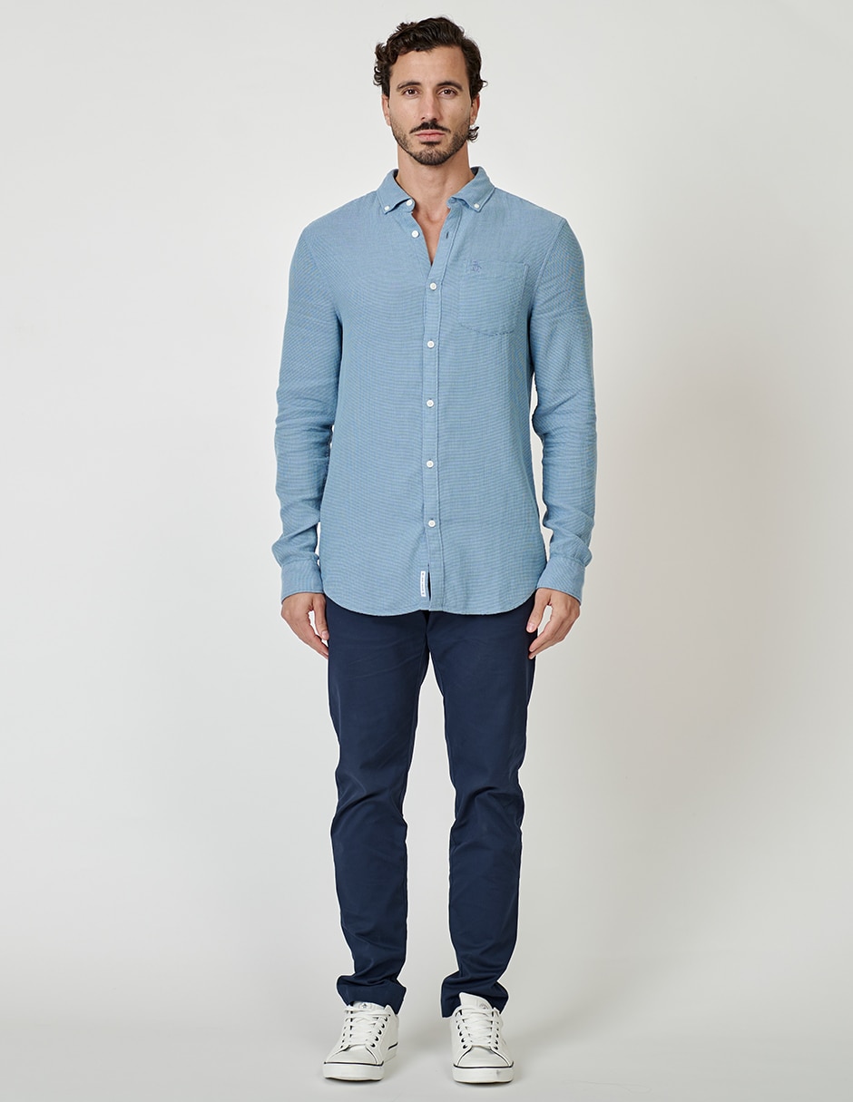 Camisa casual de algodón manga larga para hombre 4