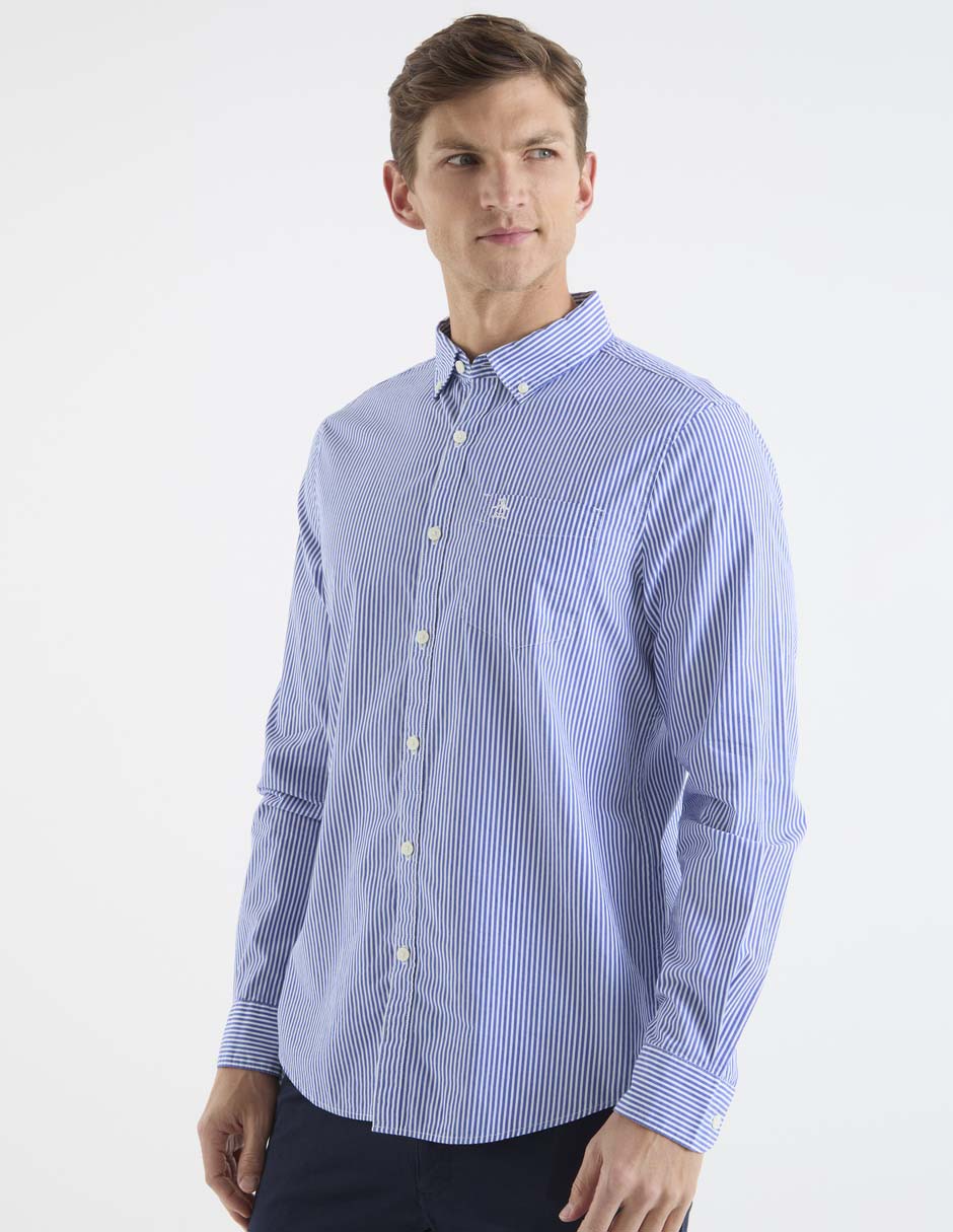 Camisa casual de algodón manga larga para hombre
