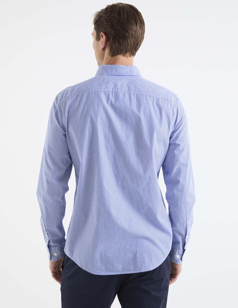 Camisa casual de algodón manga larga para hombre 6
