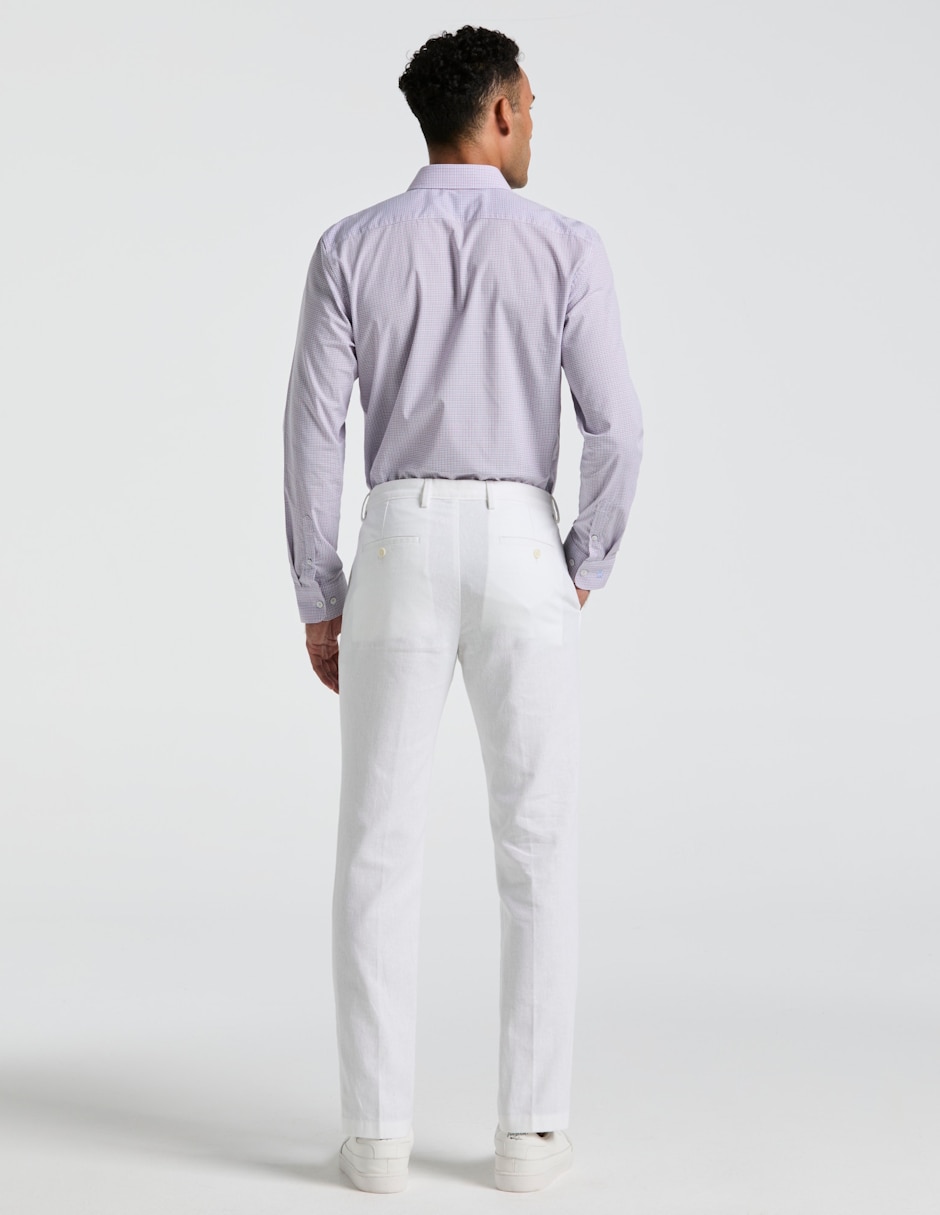 Pantalón casual chino regular de lino para hombre 2