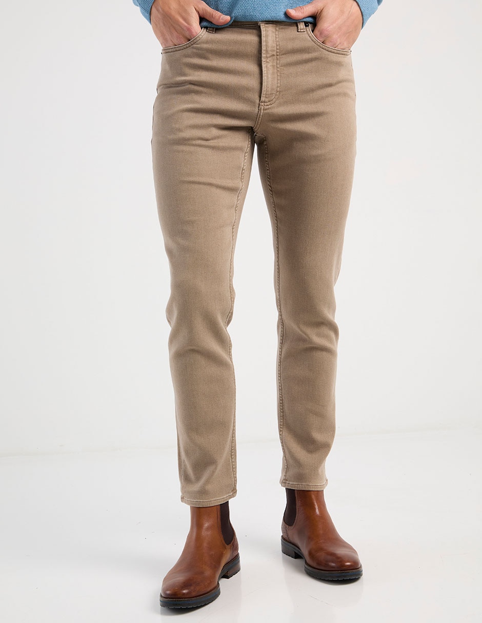 Pantalón regular de algodón para hombre