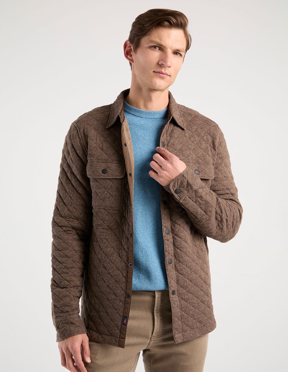 Sobrecamisa casual de algodón manga larga para hombre Sobrecamisa casual de algodón manga larga para hombre