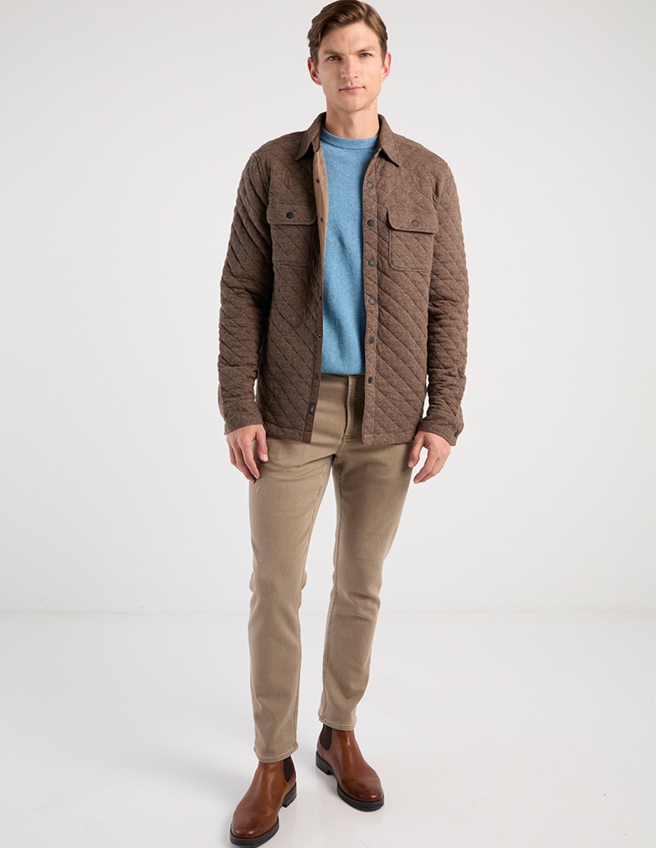 Sobrecamisa casual de algodón manga larga para hombre 2