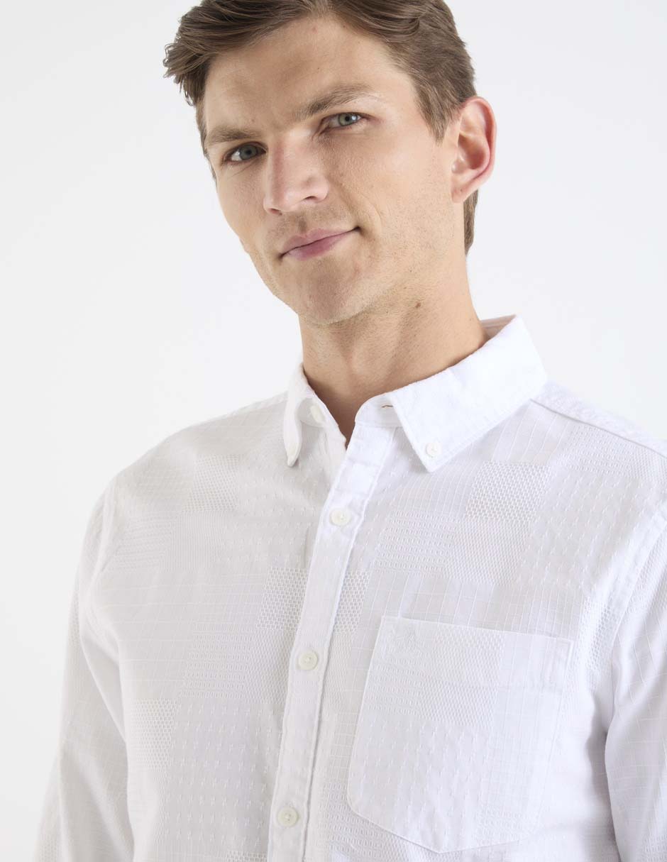 Camisa casual de algodón manga larga para hombre 4