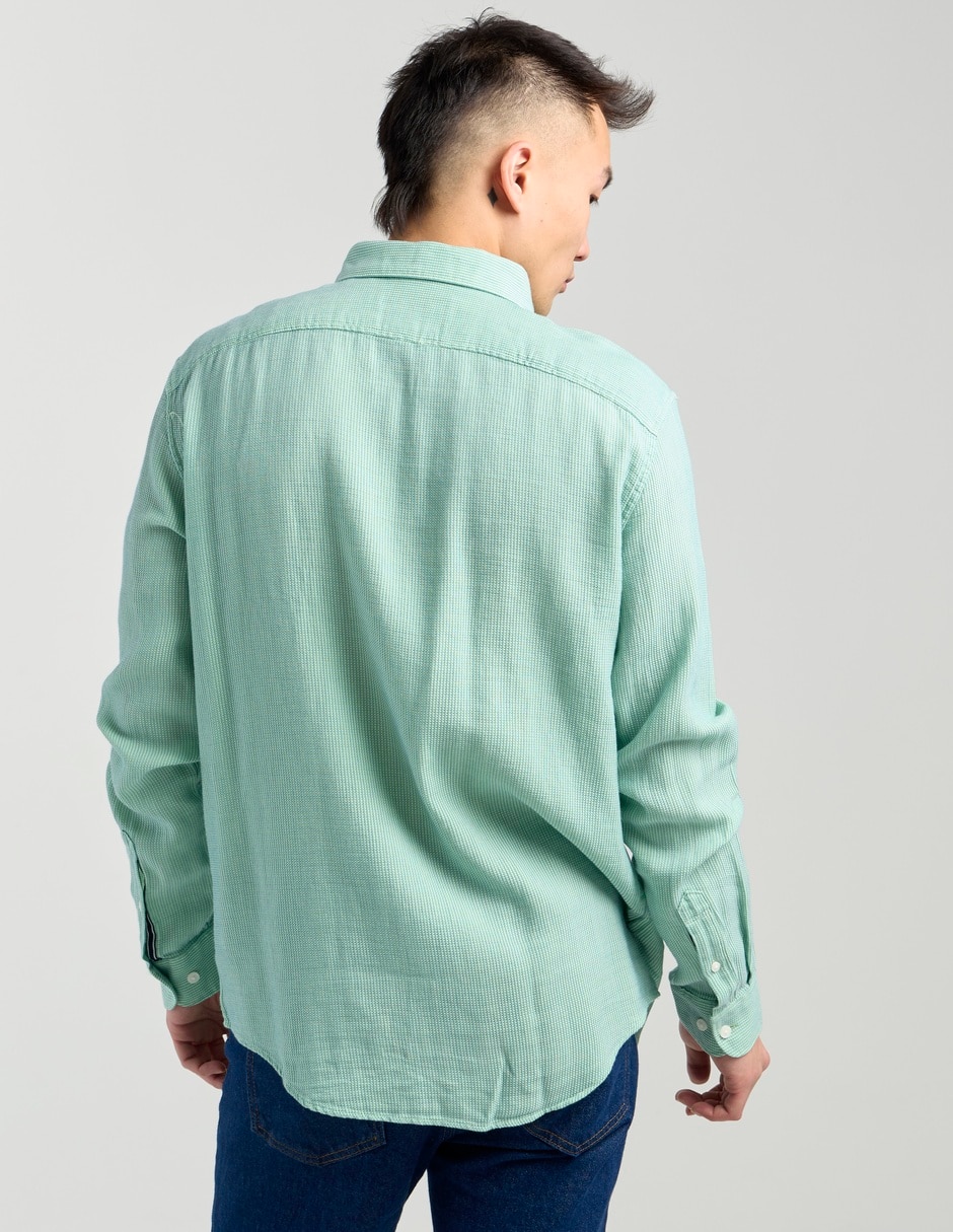 Camisa casual manga larga para hombre 6