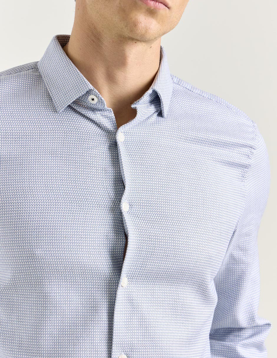 Camisa business casual de algodón manga larga para hombre 4