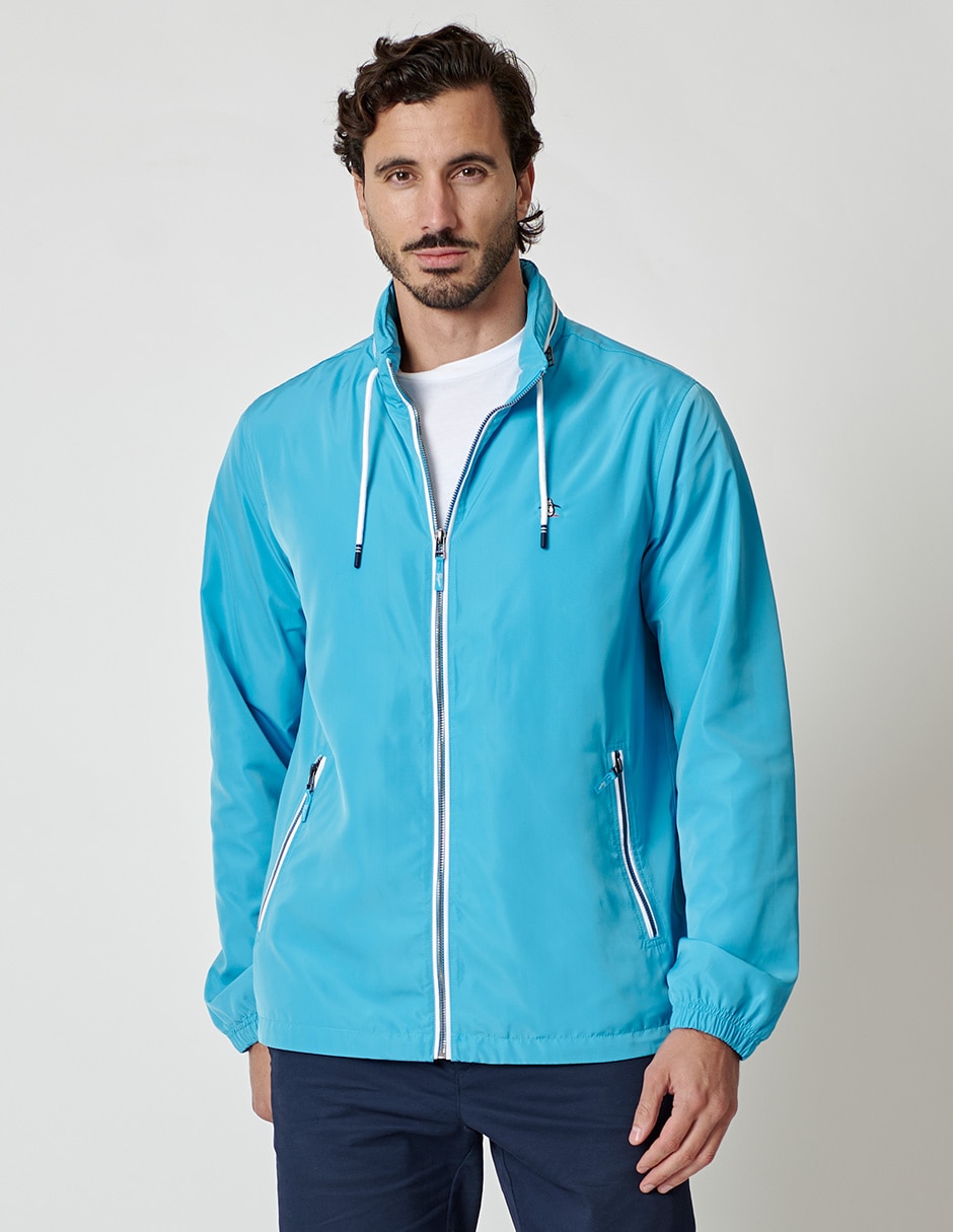 Chamarra rompevientos impermeable con bolsillos para hombre